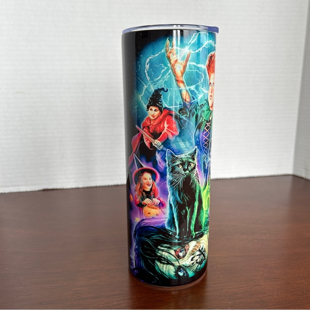 Hocus Pocus 20 oz. Steel Tumbler Water Bottle with slide lock plastic lid